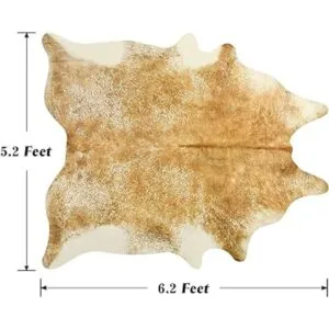 Rtizon Alfombra de piel de vaca sintética para sala de_2