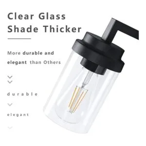 Espird Lámpara de tocador de baño 3 luces de color negro_2