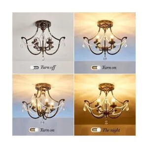 UOFUS Moderna lámpara de techo semiempotrada lámpara de_5