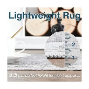 JINCHAN Alfombra persa de 6 x 9 pulgadas color gris_5