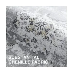 JINCHAN Alfombra persa de 6 x 9 pulgadas color gris_3