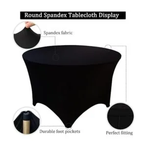Paquete de 8 manteles redondos de elastano de 5 pies 60_3