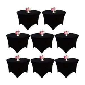 Paquete de 8 manteles redondos de elastano de 5 pies 60_1