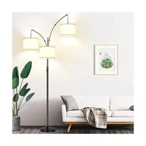 Lámpara de pie regulable 3 luces de arco para sala de_1