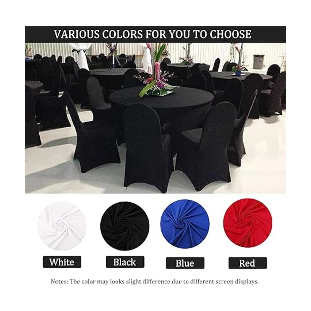 Paquete de 8 manteles redondos de elastano de 5 pies 60_4