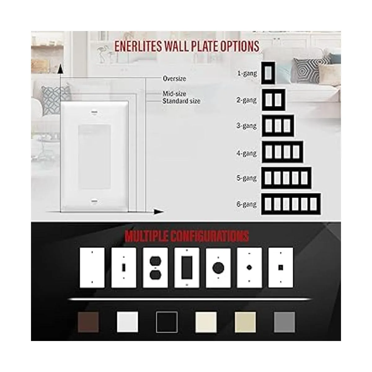 ENERLITES Decoración Placa de pared con interruptor de_3