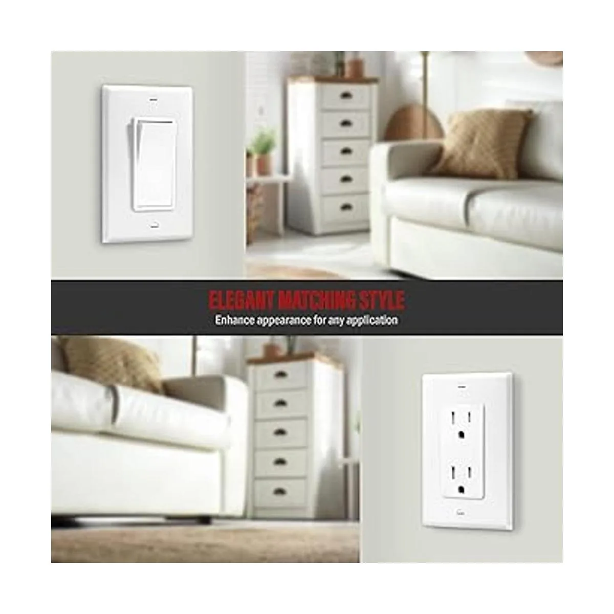 ENERLITES Decoración Placa de pared con interruptor de_4