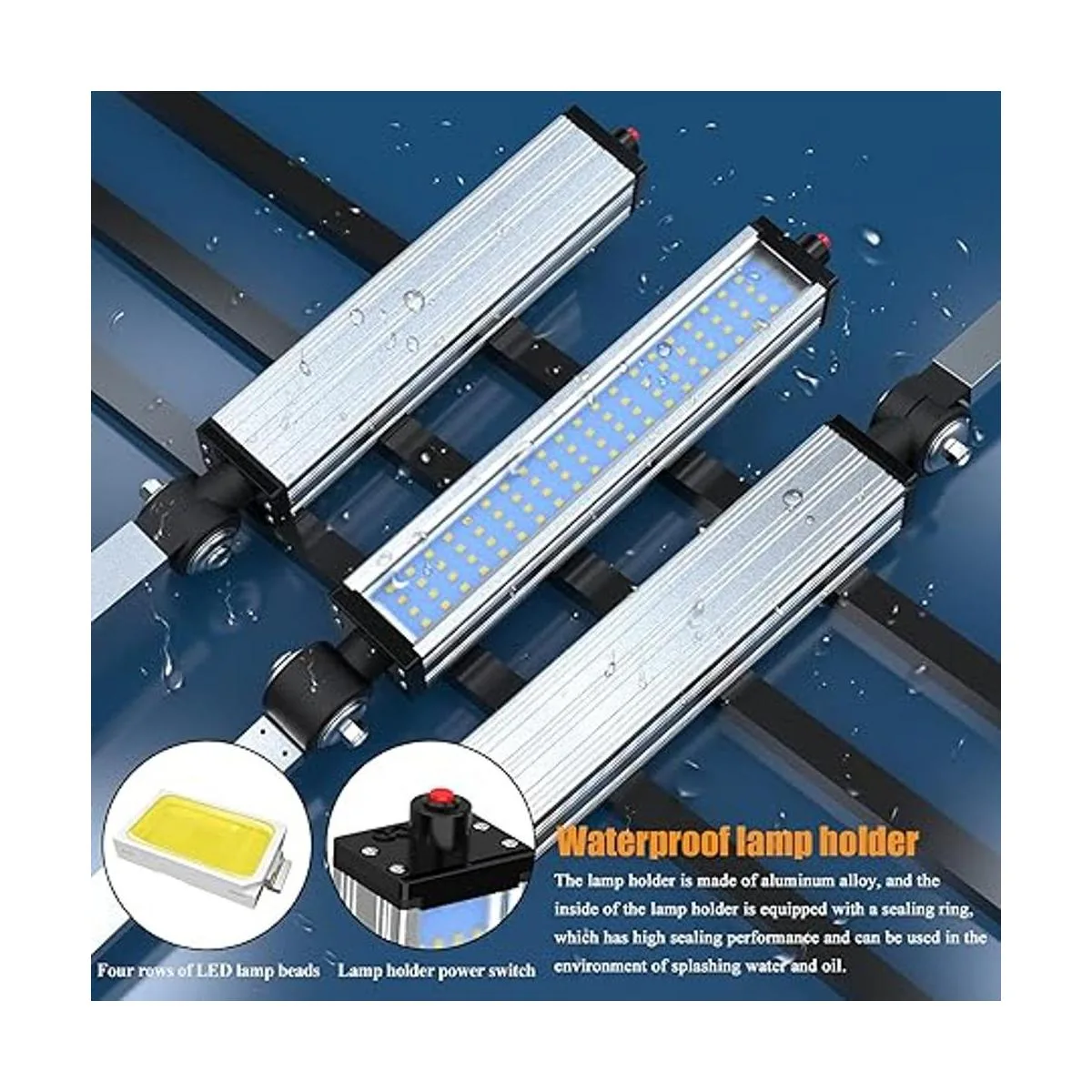 Luz LED de trabajo a máquina de 120 V 16 W impermeable_2