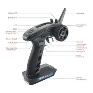 DTXMX Flysky FSGT5 Transmisor RC de 6 canales con_3