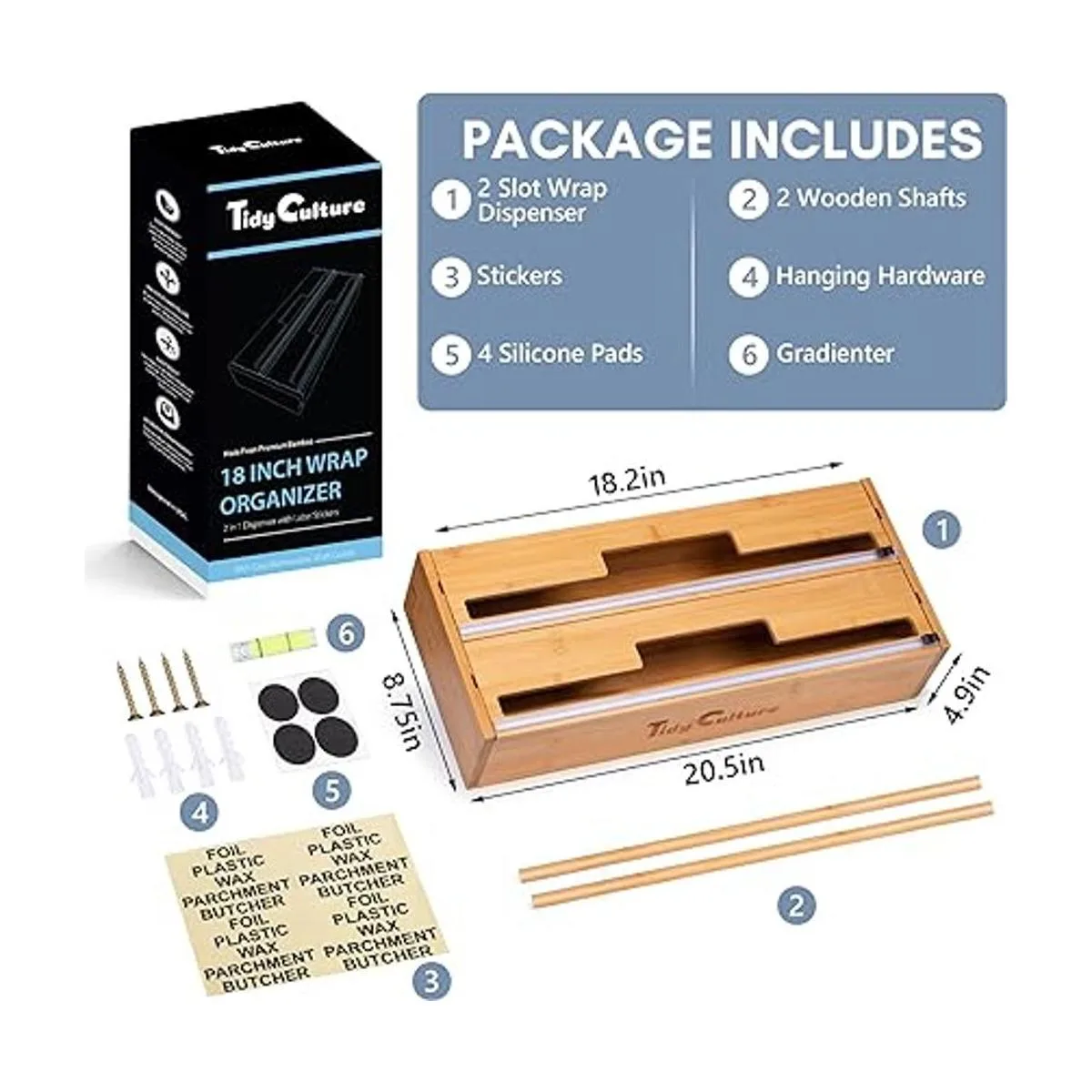 TidyCulture Dispensador de papel de aluminio grande de 18_6