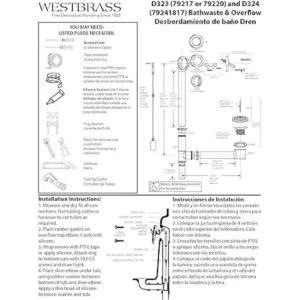 Westbrass D32407 Conjunto de residuos de baño y_5