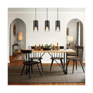 Lámpara colgante de isla de cocina negra industrial de_4