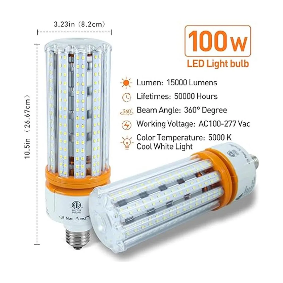 Bombilla LED de maíz equivalente a 1000 W bombillas LED_2