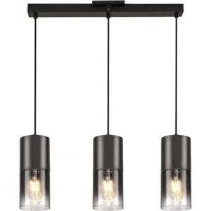 Lámpara colgante de isla de cocina negra industrial de_1