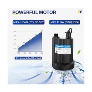 Acquaer Bomba de agua sumergible de 13 HP 2160 GPH bomba_6