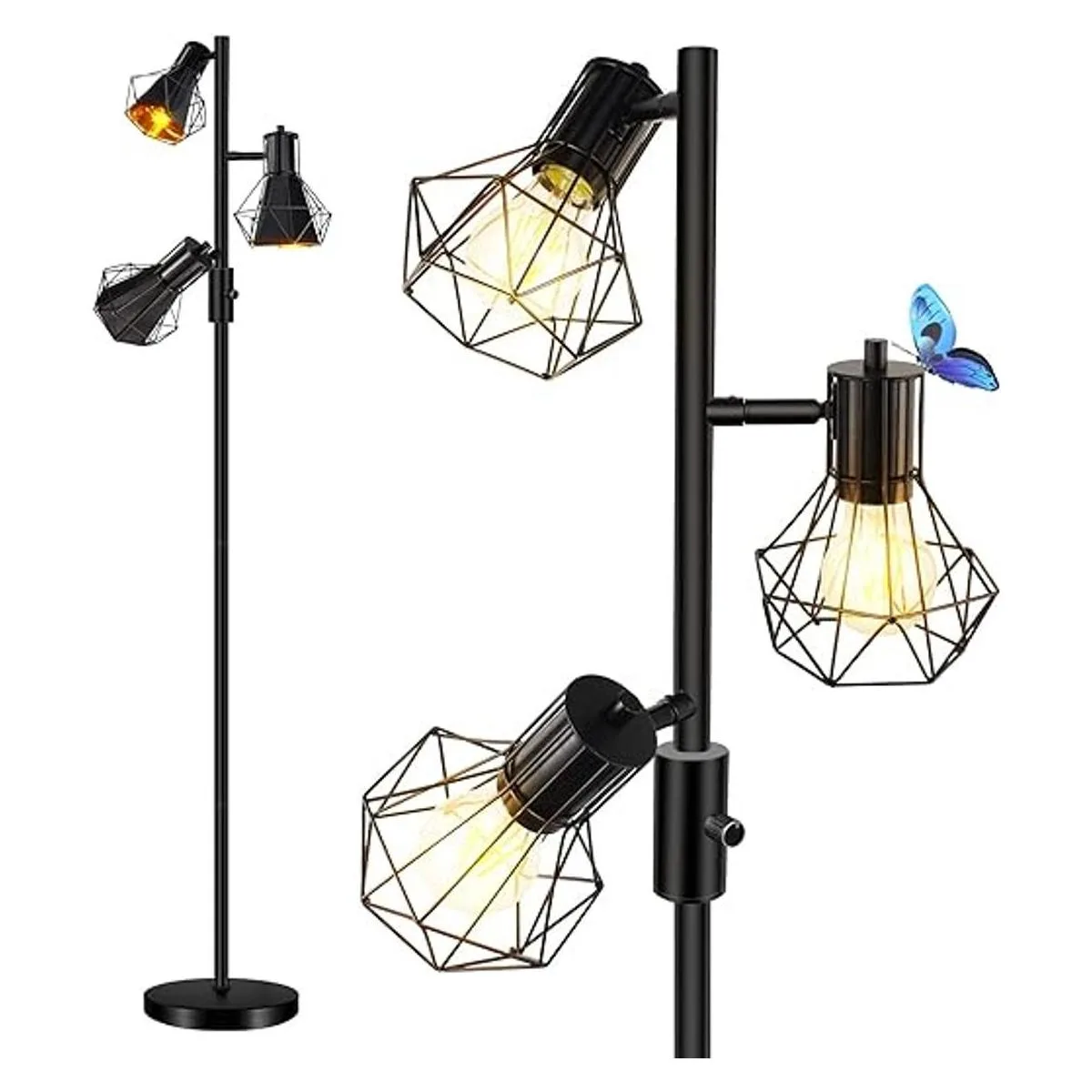 Lámpara de pie industrial regulable luz de pie de árbol_1