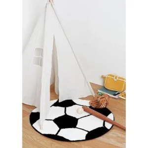 Alfombra redonda de fútbol para niños alfombra para silla_5