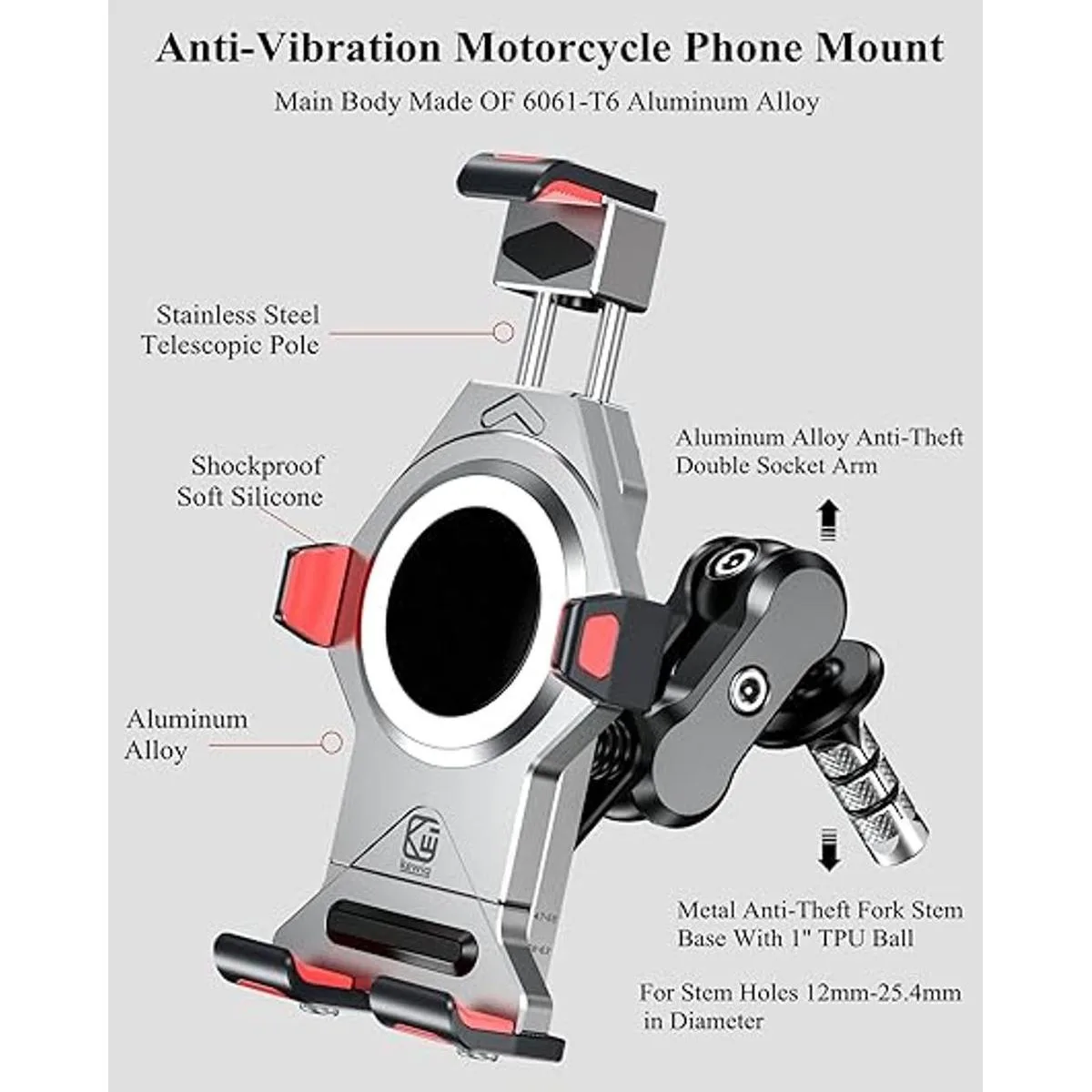 BRCOVAN Soporte de teléfono con vástago de horquilla de_2