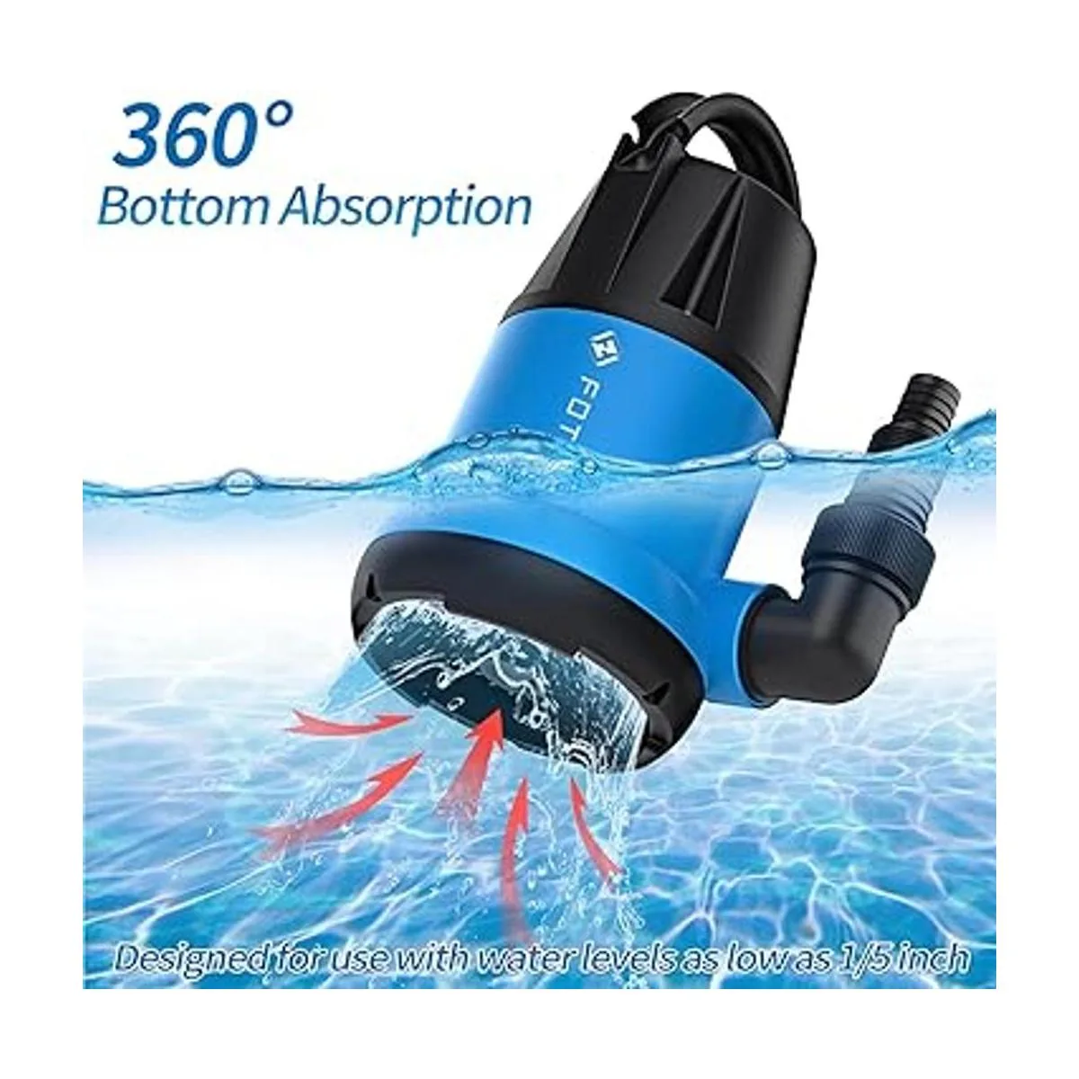 FOTING Bomba de sumidero sumergible de 1 HP para agua_4