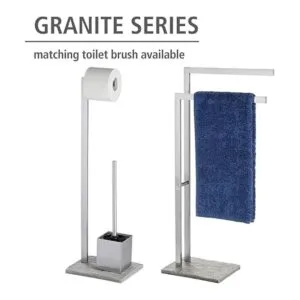 WENKO Granite Hand Towel Holder Stand for Bathroom Double_5