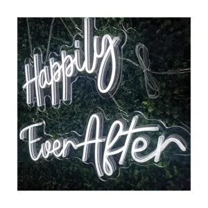 SYLHOME Letrero de luz LED de neón Happily Ever After de_6