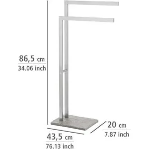 WENKO Granite Hand Towel Holder Stand for Bathroom Double_4