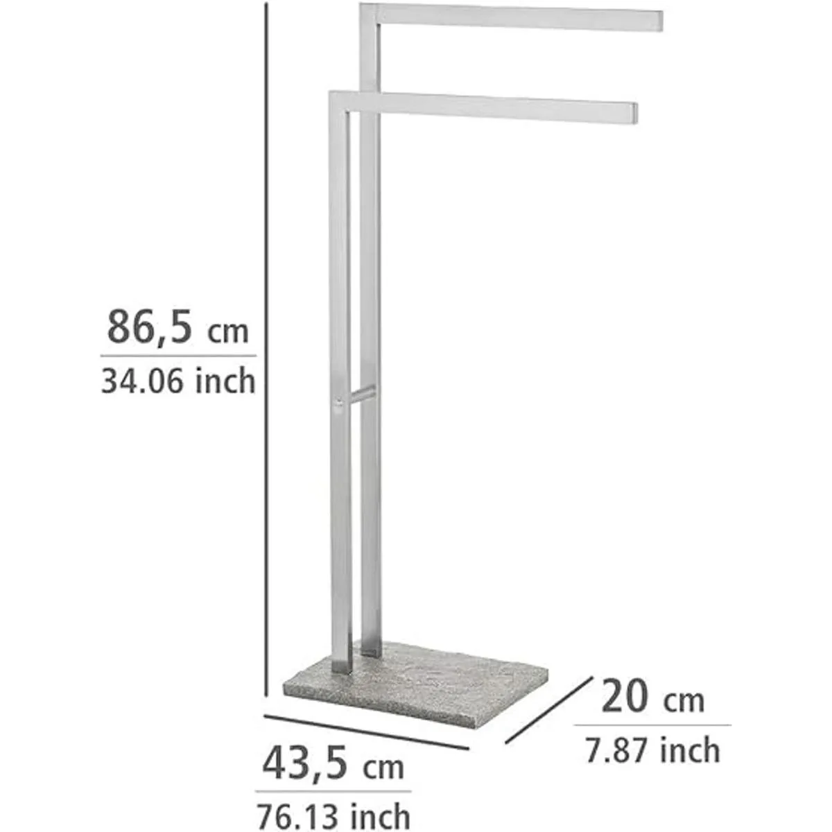 WENKO Granite Hand Towel Holder Stand for Bathroom Double_4