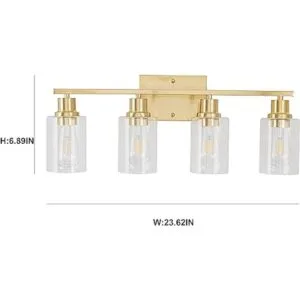 EMONG 4 Lights Gold Bathroom Vanity LightsWall Sconces_3