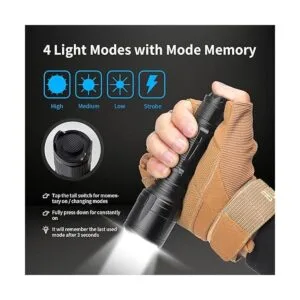 Odepro NT23 Linterna táctica pequeña de 1500 lúmenes con_3