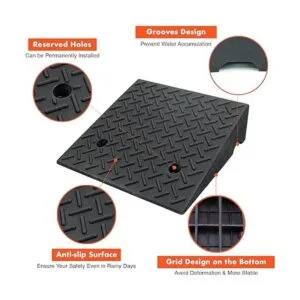 Rampa de bordillo de goma de 19.6 x 19.6 x 6 pulgadas_3