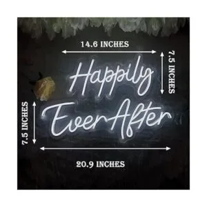 SYLHOME Letrero de luz LED de neón Happily Ever After de_2