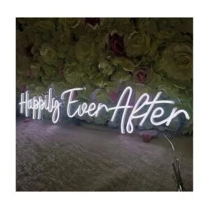 SYLHOME Letrero de luz LED de neón Happily Ever After de_5
