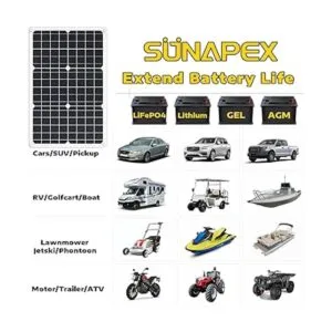 SUNAPEX Cargador y mantenedor de batería solar portátil de_4