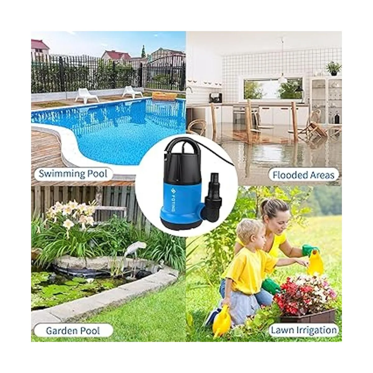 FOTING Bomba de sumidero sumergible de 1 HP para agua_7