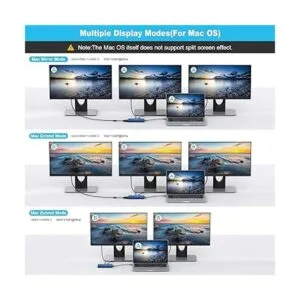 Estación de acoplamiento para laptop adaptador HDMI dual_4