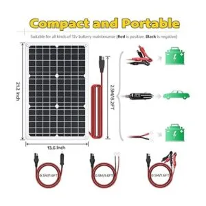 SUNAPEX Cargador y mantenedor de batería solar portátil de_5