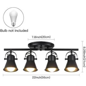 KEESFU Kit de iluminación de riel de 4 luces luz de techo_2