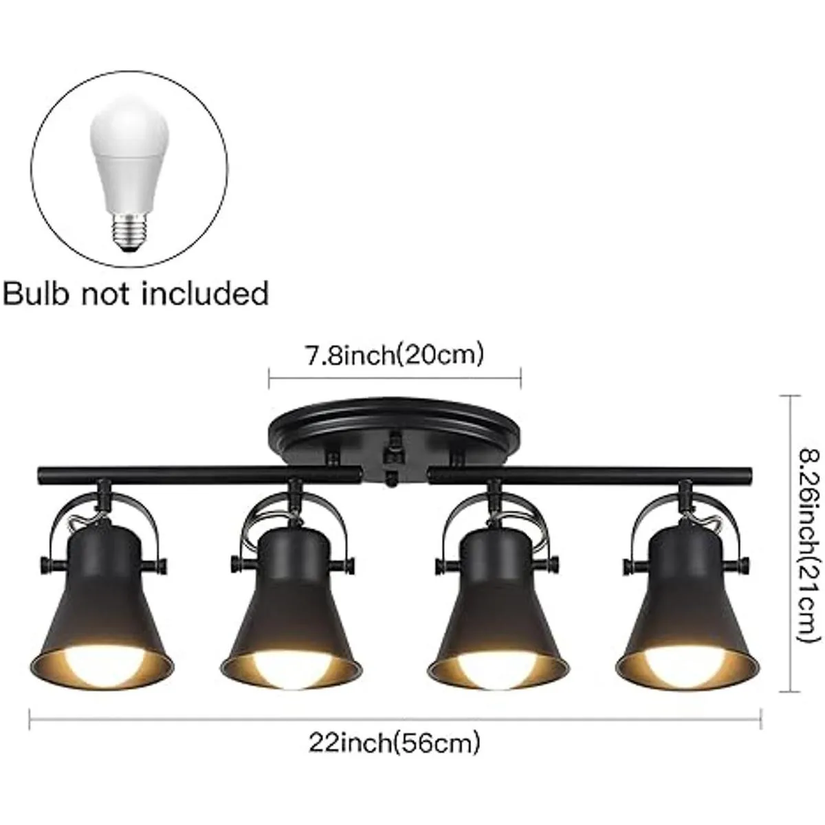 KEESFU Kit de iluminación de riel de 4 luces luz de techo_2