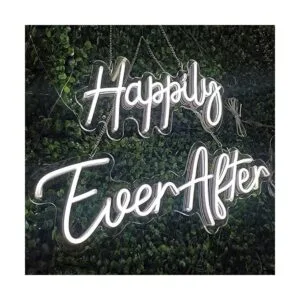 SYLHOME Letrero de luz LED de neón Happily Ever After de_4