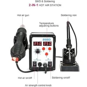 CREWORKS Estación de retrabajo de soldador SMD 2 en 1 con_3