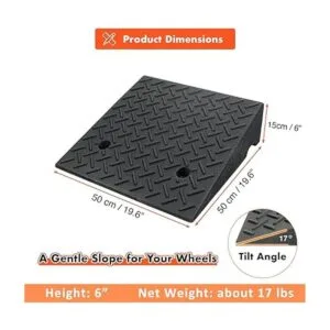 Rampa de bordillo de goma de 19.6 x 19.6 x 6 pulgadas_2