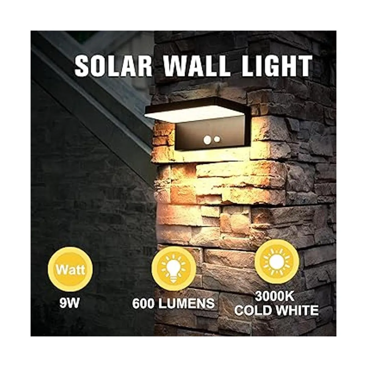 BRIMMEL Luces solares de pared de aluminio para_3