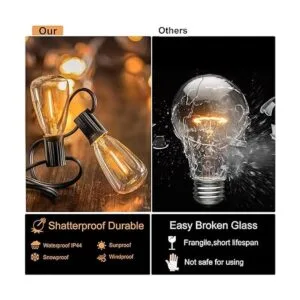 Cadena de luces para exteriores de 200 pies impermeable_2