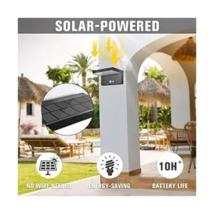 BRIMMEL Luces solares de pared de aluminio para_4