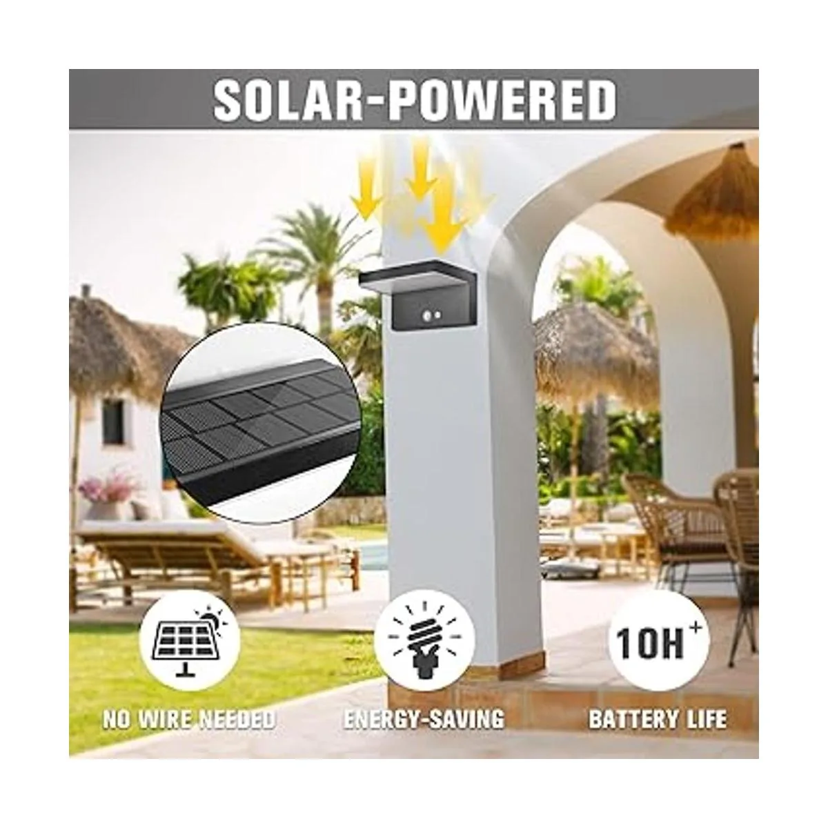 BRIMMEL Luces solares de pared de aluminio para_4