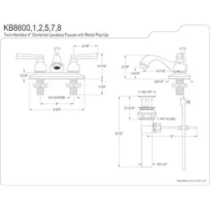 Kingston Brass KB8602 Royale Grifo de baño de 4 pulgadas_2