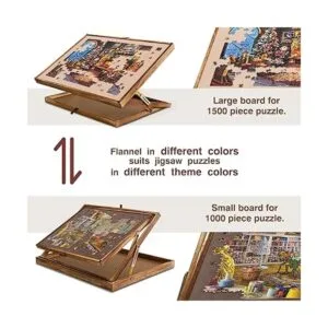 Lavievert Tablero de rompecabezas de madera reversible 2_2