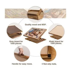 Lavievert Tablero de rompecabezas de madera reversible 2_5