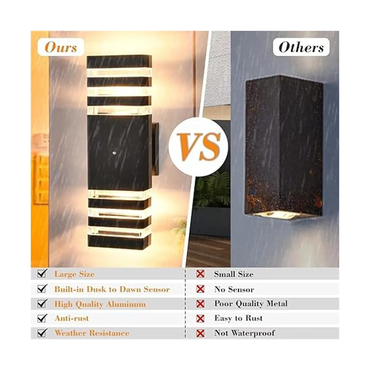 DARIISI Luces de pared para exteriores del atardecer al_3