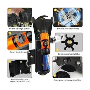 Bomba maceradora de RV de 12 V para manguera de RV bomba_4